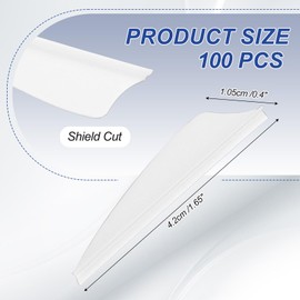 PATIKIL Arrows Vanes, 100 Pack 1.65 Inch Arrow Fletching Archery Arrow Feather Shield Fletch for DIY Target Shooting, White