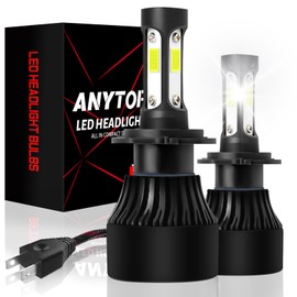 ANYTOP 9006 HB4 Led Bombillas para Delanteros Faros,160W 20000LM 6000K 300% Brillo Kit de Conversión,Luz Alta Y Baja,Luces Antiniebla 2 Unidades