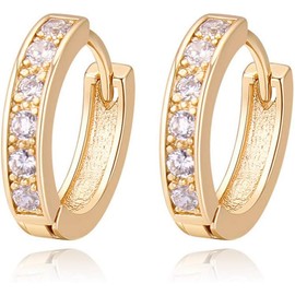 Aretes de Aro con Zirconia Cúbica para Mujer – Uplayteck