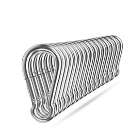 Spring Snap Hooks, 304 Stainless Steel Metal Clip Heavy Duty Rope Connector Small Snap Clamp Key Chain Link Buckle for Hammock Swing Set Outdoor Travel Camping Fishing Hiking (16 PCS, M6)