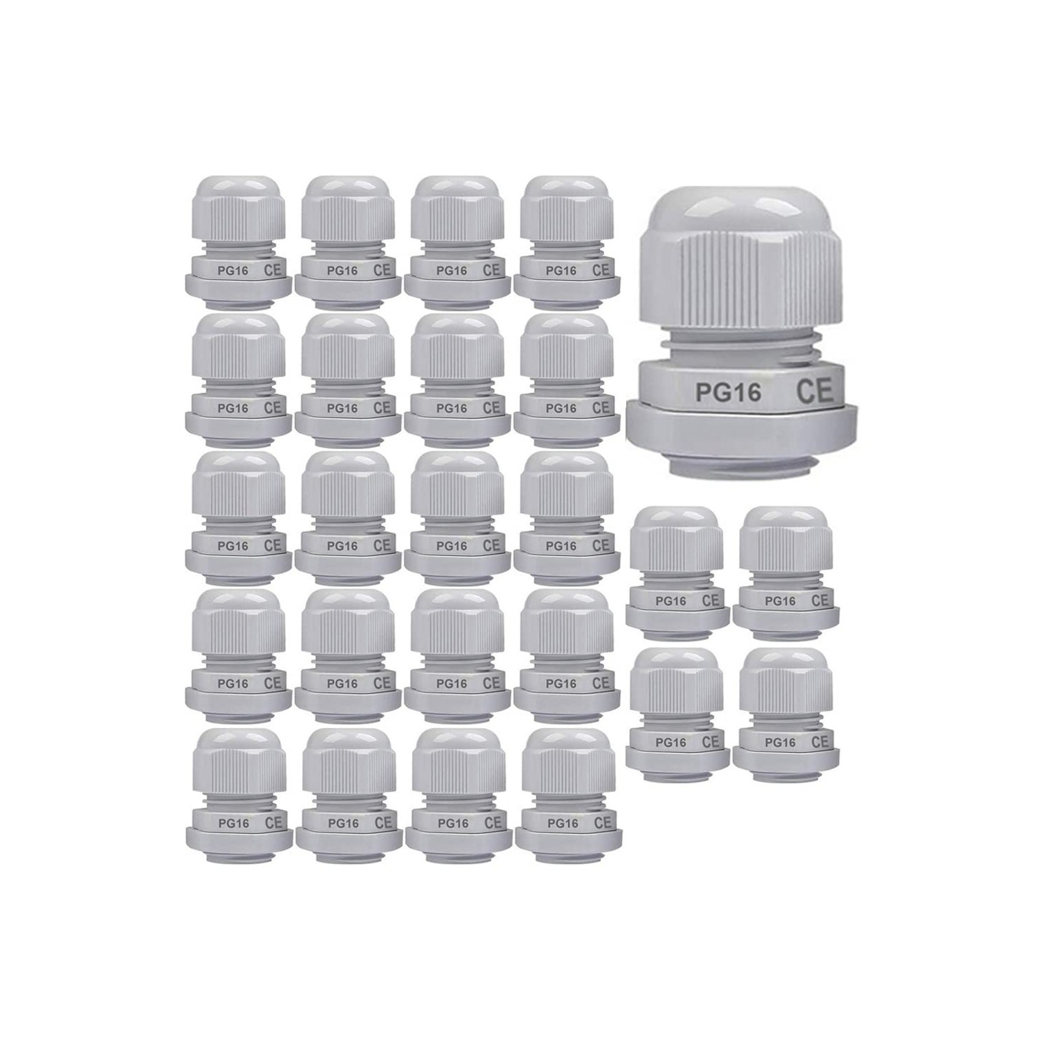 Gebildet 25Pcs PG16 Cable Gland, Plastic Wire Protector IP68 Waterproof ...