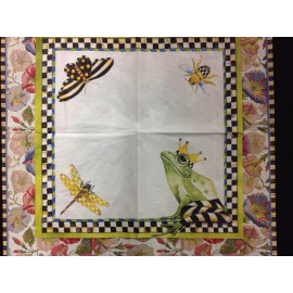 MacKenzie-Childs 1 New MacKenzie Childs Morning Glory & 1 New Frog Napkin for Decoupage