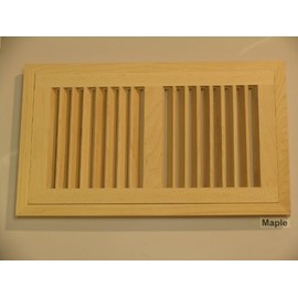 6" x 12 Hi-Output Maple Flush Unfinished Wood Heat Register/Vent