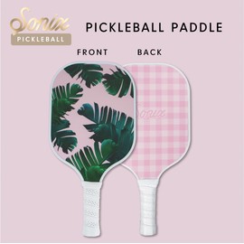 Sonix | Stylish Premium Pickleball Paddle | Fiberglass Surface, Non-Slip Cushion Grip| Single Pickle Ball Racket | Palm Leaves Print | Bahama