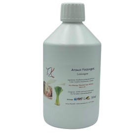500 ml Aroma Massage Oil - Lemongrass for Massage, Physiotherapy, Wellness and Much More, Artificial Product Quality (0.5 L, Lemongrass)