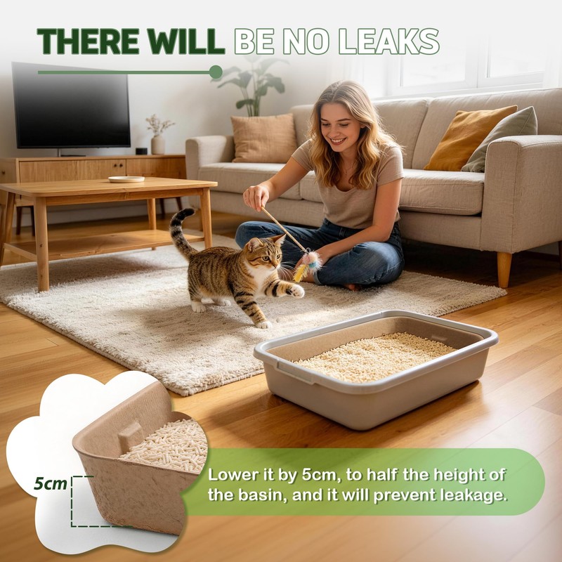 Disposable Litter Boxes for Cats 8-Pack Extra Thick & Sturdy
