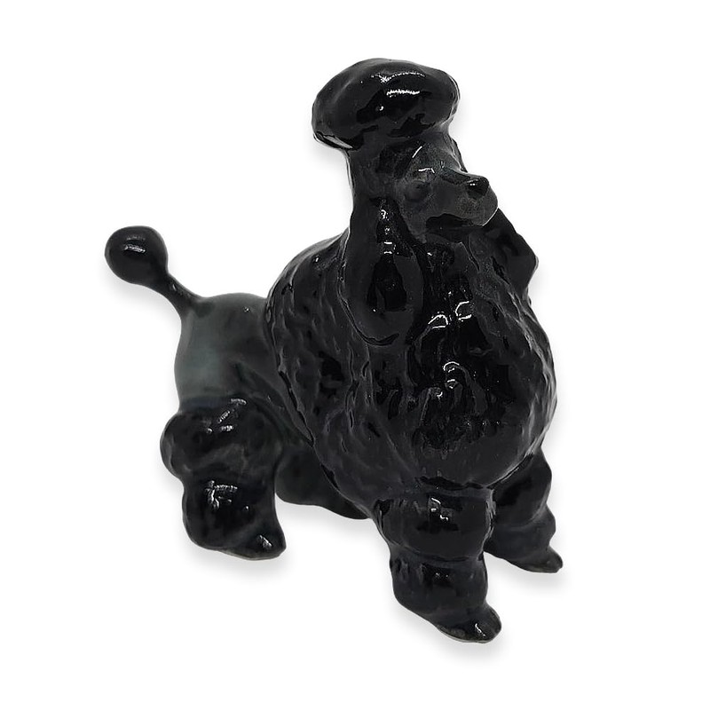 WitnyStore Tiny 2¼" Black Standing Poodle Pudel Caniche Dog Figurine