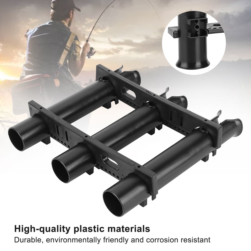 Outdoor Fishing Vertical 3‑Link Fishing Rod Rack Storage Holder Pole