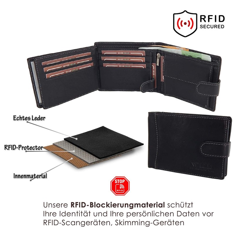 ekavale Wallet 5503, black, ID pocket