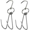 Tinsow 2pcs Stainless Steel Double Hooks + 3pcs S-Hooks for