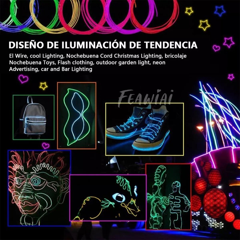 Feawiai Tira De Luces Led Neón Para Cable Led Trajes
