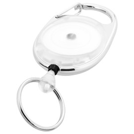 linie zwo ®, Pack of 10 Retractable Key Rings with Carabiner White
