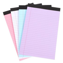 HOODANCOS 5 x 8 Legal Pads 4 Pack Lined Writing Note Pads College Ruled Legal Notepads A5 Colorful Memo Pads, 50 Sheets Per Note Pad for Students, Office, Business