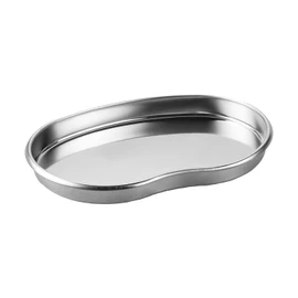 Tabanzhe Stainless Steel Kidney Tray-8 Inch Metal Kidney Dish Professional Surgical Curved Tray Reusable Instrument Lab Tray for Medical Dental Use
