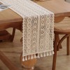meioro Crochet Lace Table Runner, 12x94 Inch Boho Cotton Table