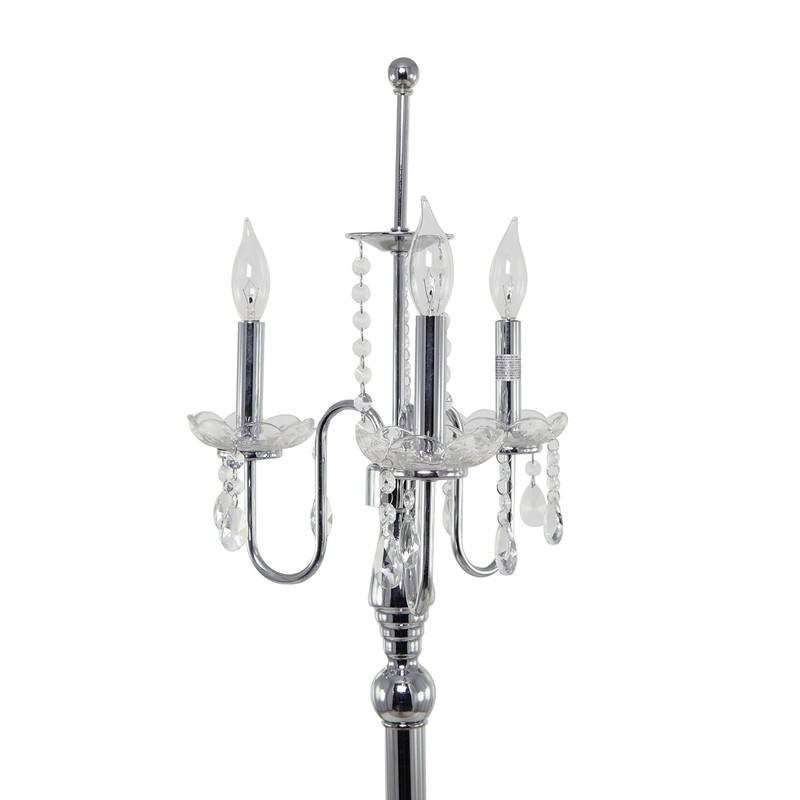 Deco 79 Metal Floor Lamp with Dangling Crystals, 16" x