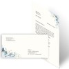 Writing Paper Set, 40 Pieces, Blue Flowers, 20 Sheets of
