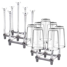 Yallmie 2 PCS Water Bottle Drying Rack with Non-Slip Bottom, Retractable Cup Drying Rack, Plastic Bag Drying Rack Collapsible Cup Rack Dryer for Counter, Bottle Dryer Rack for Plates, Cups, Pot Lid