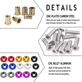 20-Piece Engine Dress up Kit: Aluminum Washers, Bolts & Rivet Nuts (Black)