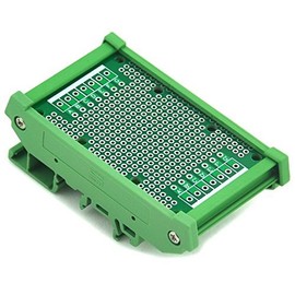 Electronics-Salon DIN Rail Mounting Carrier Housing with Prototype Board, PCB Size 47.4 x 72mm