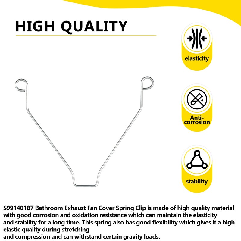 S99140187 Bathroom Exhaust Fan Cover Spring Clips for Broan-Nutone Square