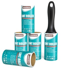 USION Lint Roller - Extra Sticky Lint Rollers for Pet Hair Removal, 300 Sheets Reusable Pet Lint Roller, 5 Extra Sticky Lint Roller Heads with 1 Handle for Clothes, Dog and Cat Lint Remover