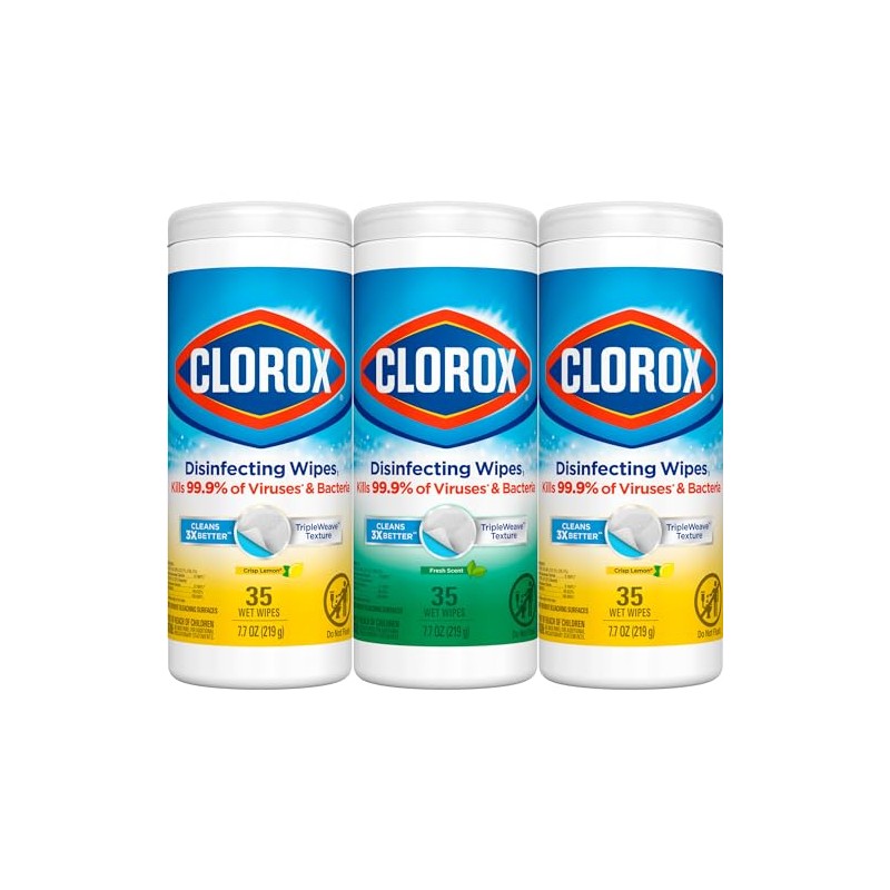 Clorox® Disinfecting Wipes, 35 Wipes Per Tub, Pack Of 3