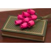 Hot Pink Bunch of 8 Closed Bud Wooden Roses for