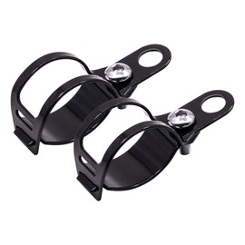 YnGia 2PCS Motorcycle Headlight Bracket, Black Motorbike Turn Signal Mount Bracket Fork Tube Clamp Kit 25-30mm for Chopper Cafe Racer