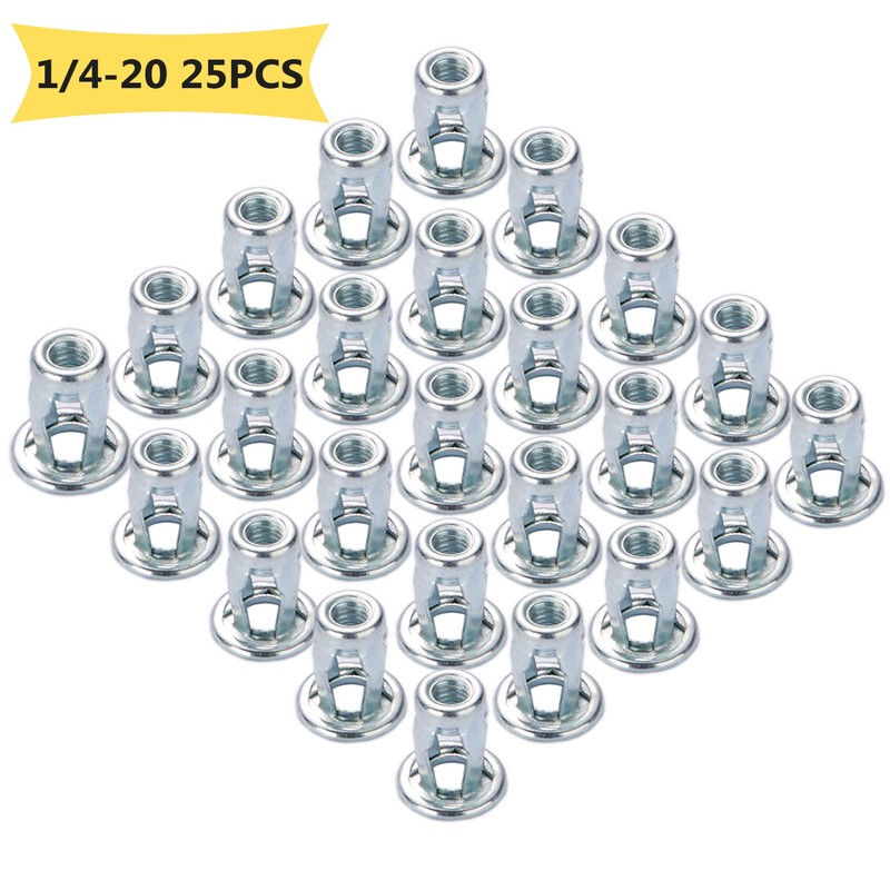 25 Pcs 1/4-20 Jack Nut Threaded Insert Petal Nuts Nutserts