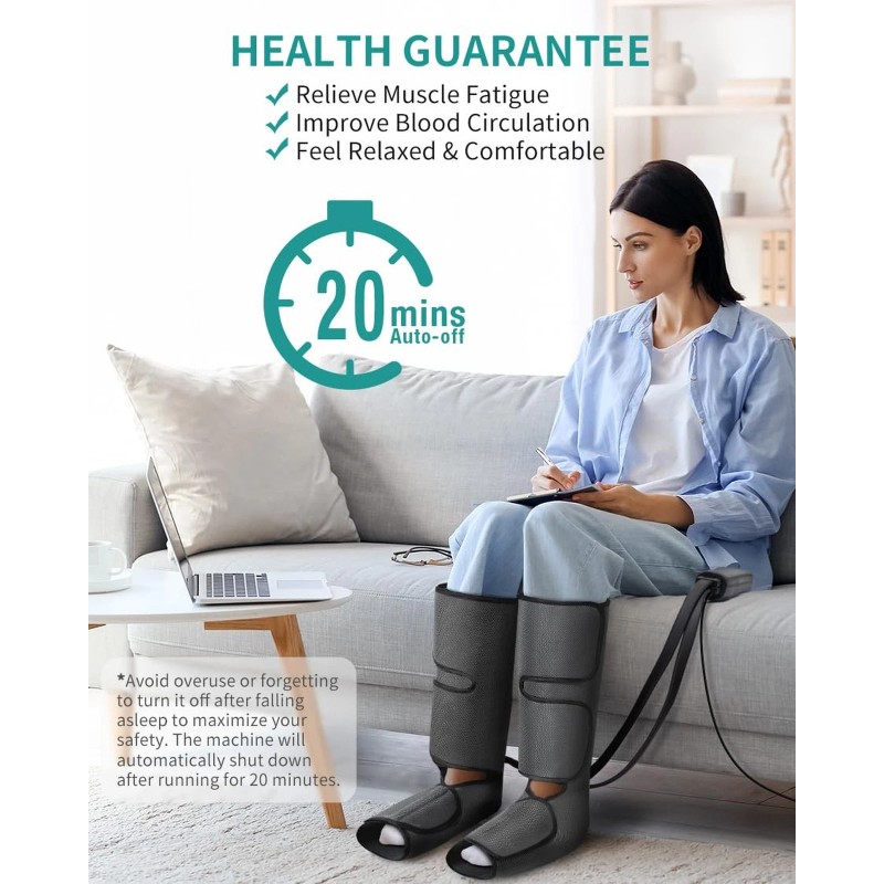 Nekteck Leg Massager with Air Compression for Circulation and Relaxation,