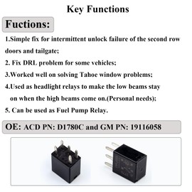 HOPUT 2pcs G8V-RH-1C7T-R-DC12 - Power Relay, 12vdc 278002822 7866 D1780C 301-1C-C-R1-U01 GM Original Equipment Black Multi-Purpose Relay Fuel Pump Relay