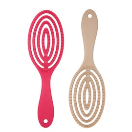 WOONEKY 2pcs Detangling Massage Hair Brush Lightweight Anti-static Hollow Out Arc Comb for Smooth Hair for Travel and Scalp Massage Color Random