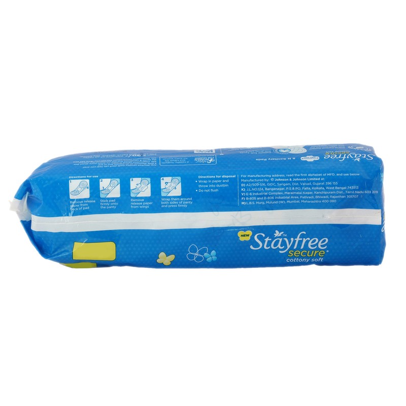 Stayfree Secure Cottony Wings, 6pcs (Pack of 1)
