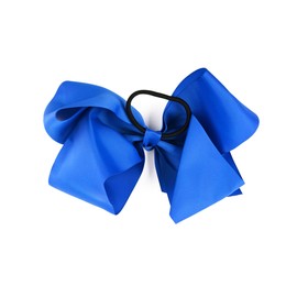 Large 8 Inch Grosgrain Ribbon Hair Bow with Ponytail (Royal Blue)