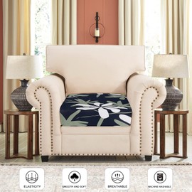 SearchI Stretch Printed Sofa Couch Cushion Covers Replacement Chair Cushion Slipcovers Sofa Seat Cover Furniture Protector Sofa Slipcover Soft with Elastic Bottom(Small,Leaf Dance)