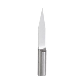 sourcing map Wood Engraving Bit Solid Carbide 6mm Shank, 30 Degree 0.2mm Tip CNC Router Tool for Acrylic PVC MDF PCB Wood Carving