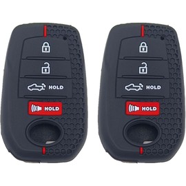 LemSa 2 piezas de funda protectora de llave de silicona para Toyota 2026 2025 2024 2023 Tacoma Tundra Camry Corolla Crown Prius Venza Sequoia Grand Highlander RAV4 Prime, Negro