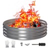 PROWORX 48 Inch Outdoor Fire Pit Ring, Round Galvanized Portable