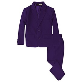 G218 Boys 2 Piece Suit Set Toddler to Teen (2T, Purple)