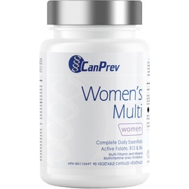 CanPrev Women's Multi 90 v-caps 30-Day Supply - Complete Multivitamin for the Needs of Women - Complete Daily Essential with Active Folate, B12 & B6 - Multivitamin and Mineral - Non-GMO & Gluten-Free