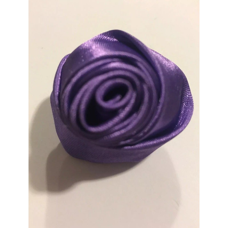 Unbranded Rose Shaped Lapel Stud Pin - Purple Silky Texture