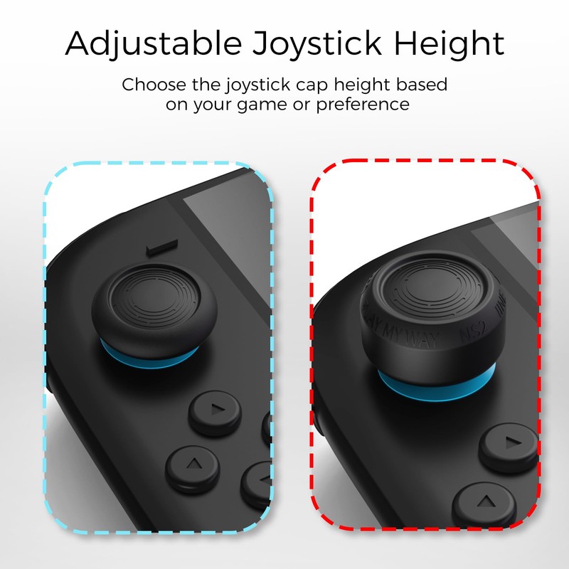 IINE Thumbstick Grip Caps for Switch 2 Joypads – 8PCS