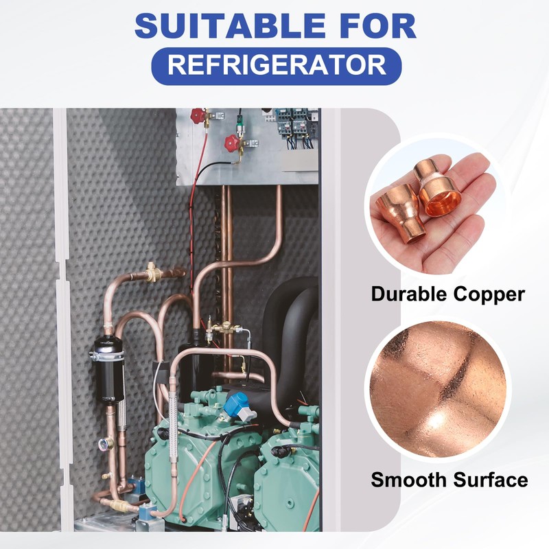 PATIKIL 5Pcs Copper Reducer 7/8" x1/2" ID Reducing Copper Coupling