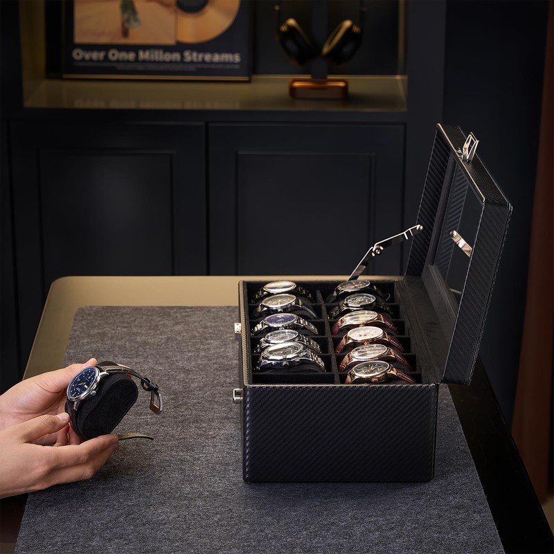 ProCase 12 Slot Watch Box for Men, Jewelry Organizer Box