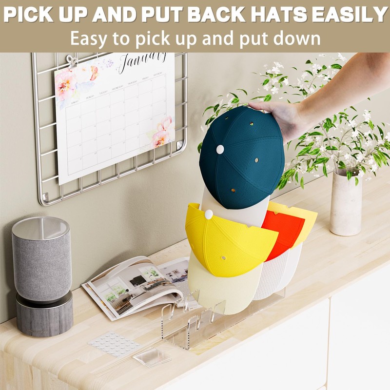 ACTBIO Hat Stand for Baseball Caps, 2 Pcs No Install