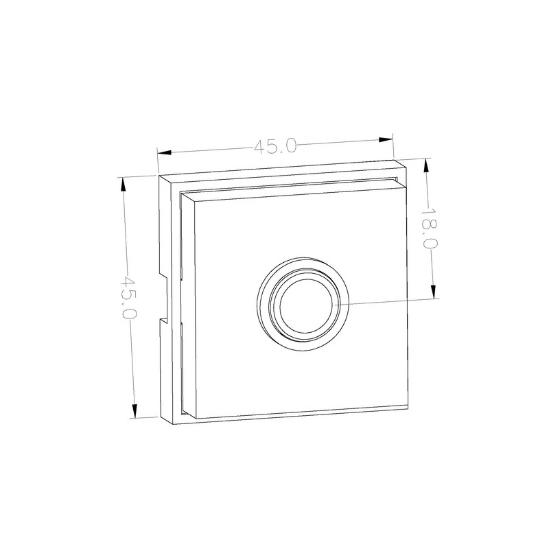 HUBER Surface-Mounted Door Bell Push 1-Way Polystyrene Door Bell Push