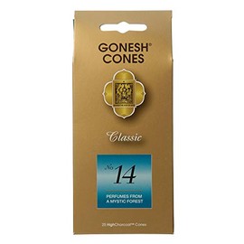 Gonesh Incense Cones No.14, Perfumes of a Mystic Forest, Brown, 25 Piece