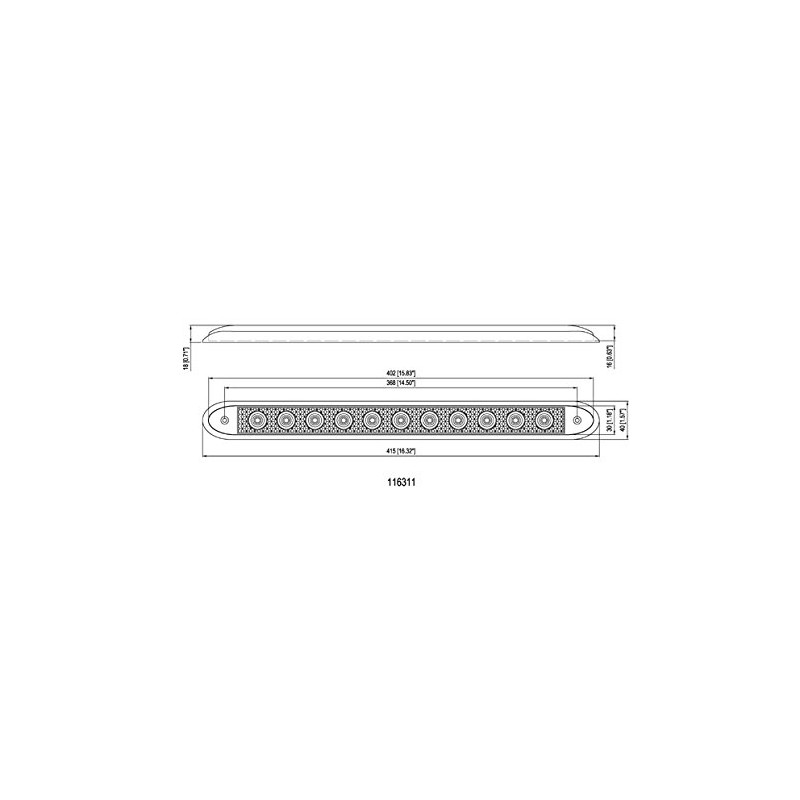 LONG HAUL 16" Clear Red LED | Slim Low Profile