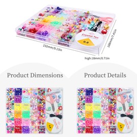 Ituoray 535PCS Bracelet Making Kit with Pony Beads – DIY Jewelry Craft Set 28-Compartment Organizer, 0.8mm Elastic String, Scissors, Needle & Tweezers (Multicolor)